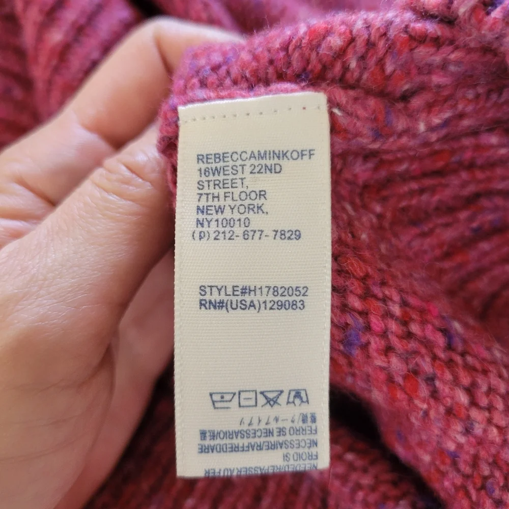 Rebecca Minkoff | Berries Cold Shoulder Merino Wool Blend Knit Sweater (SIZE S)